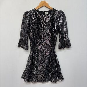 The Vampire's Wife x H&M Women Mini Dress Size Medium Goth Whimsy Ruffle D023 19